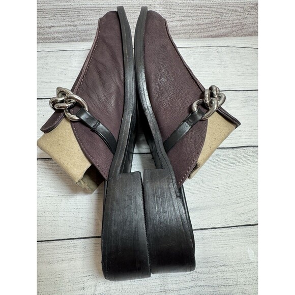 New FREE PEOPLE Vida Mules Loafers Fig Eggplant Deep Purple Leather Size 40 - Picture 10 of 14